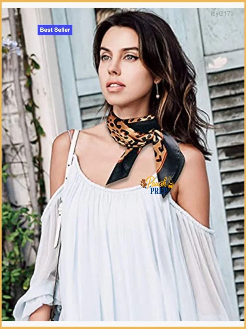 Silk Hair Scarf Leopard Print Square Bandana Versatile Accessory